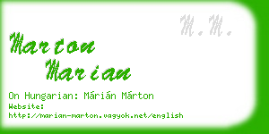 marton marian business card