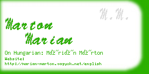 marton marian business card